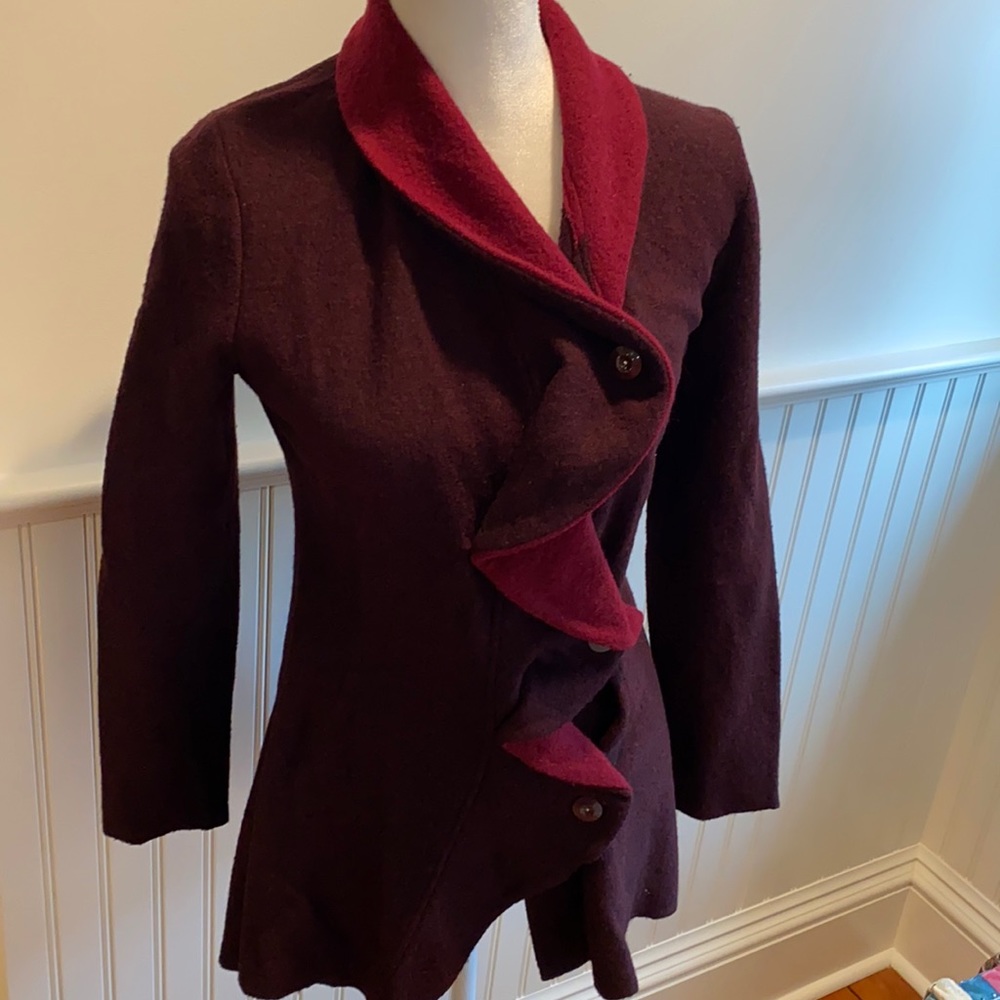 Women’s burgundy and pink wool blazer